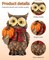 Fall Harvest Owl Ornaments - 7" Resin Craft with Red Scarf and Pumpkin for Thanksgiving Table Decorations Centerpieces Owl decor for shelves, desks, homes, offices, and gardens.